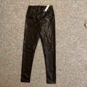 NWT Chocolate Brown Faux Leather Hi-Rise Legging M